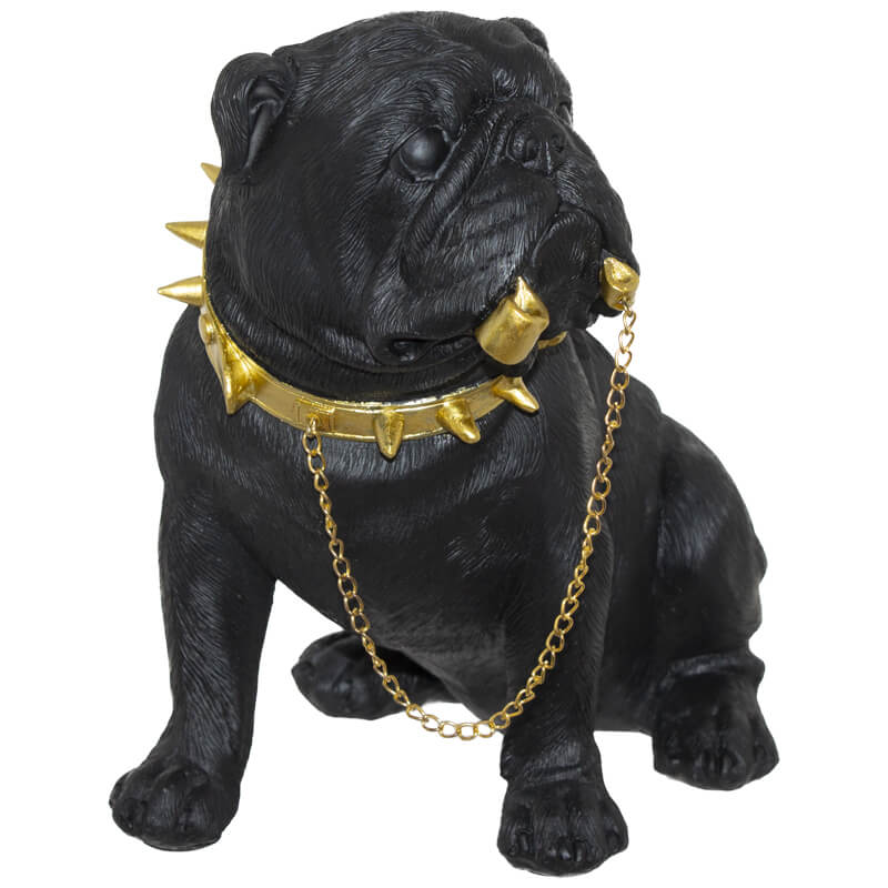 BULL DOG WITH GOLD CHAIN 27CM - Image 2