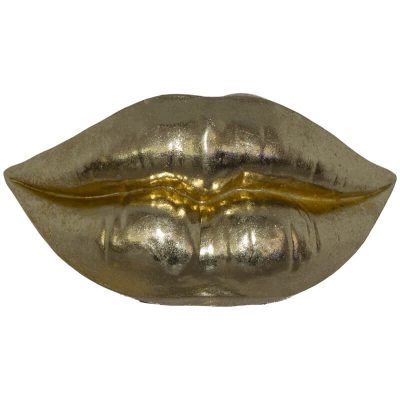 DECO LIPS GOLD 16X9X6CM
