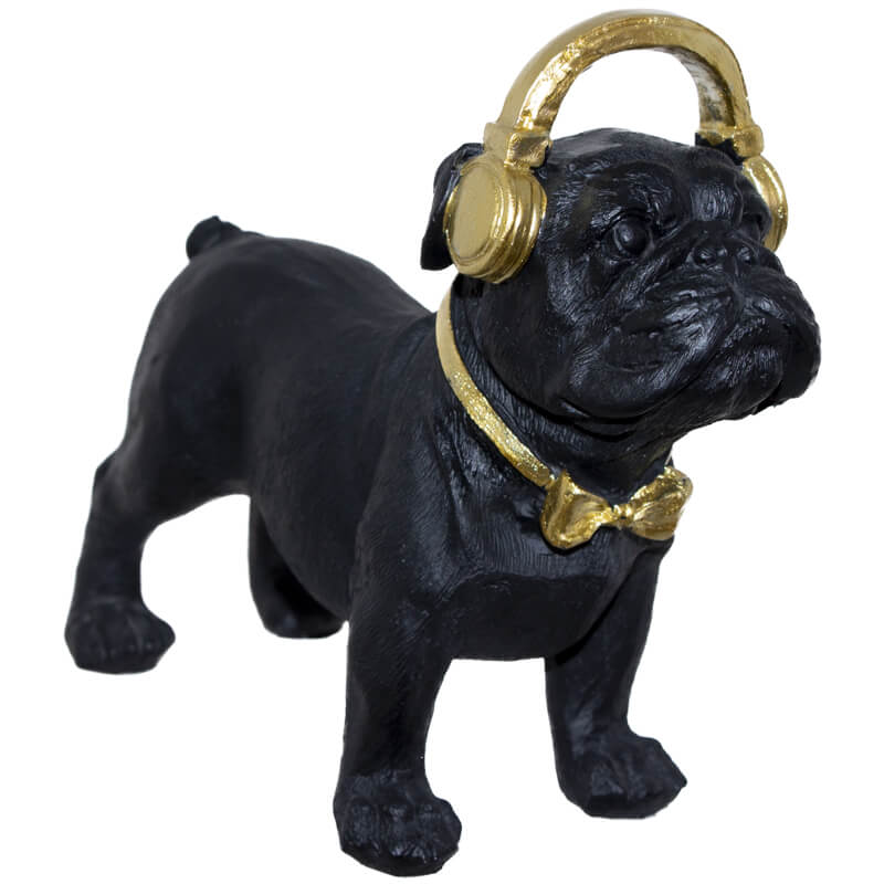 BULL DOG WITH EARPHONES 21X9X18CM - Image 2