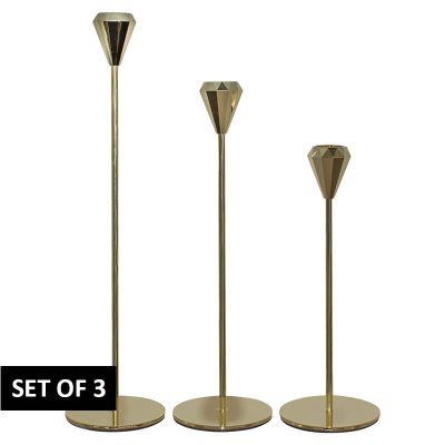 ALMAZ GOLD C/STICK SET/3 35/30/25