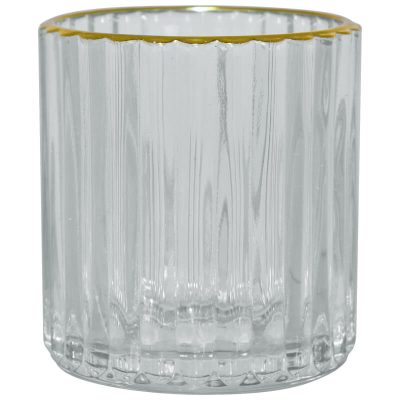 ORLA CLEAR/GOLD RIM VOTIVE 8CM