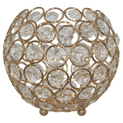 GOLD CRYSTAL VOTIVE 12X10CM