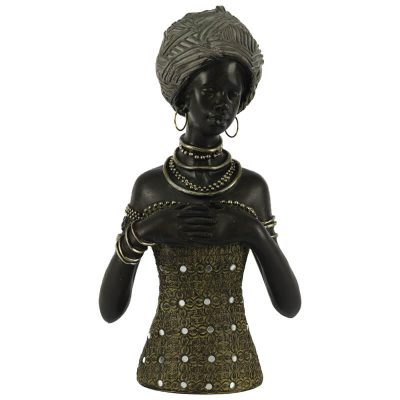 AFRICAN LADY 33CM ARMS ON CHEST