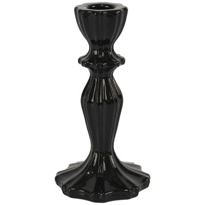 THALIA BLACK CANDLE HOLDER 16CM