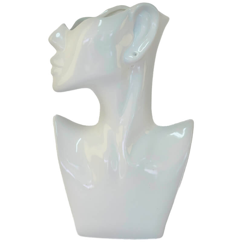 MAYA FACE VASE WHITE 23CM