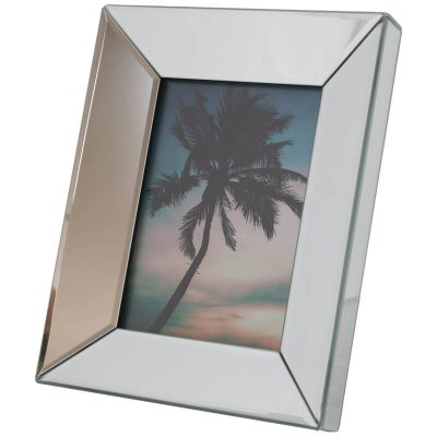 SILVER MIRROR PHOTO FRAME 26X21CM