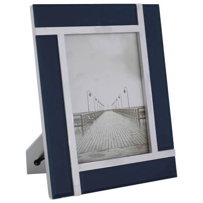 BLUE/SILVER PHOTO FRAME 25X20CM