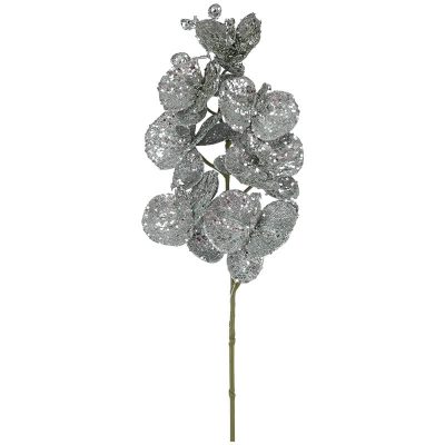 SILVER GLITTER SPRAY ORCHID 86CM