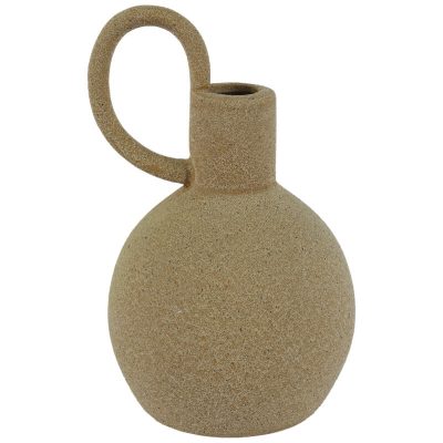 TUSCAN SAND HANDLED VASE 15CM