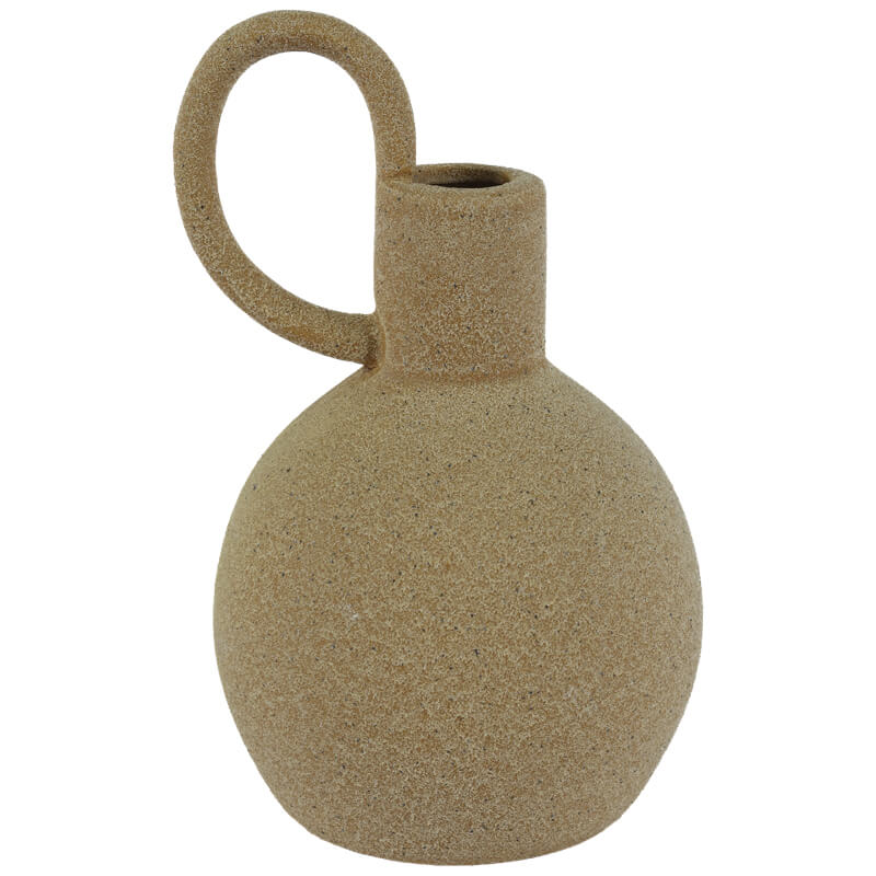 TUSCAN SAND HANDLED VASE 15CM
