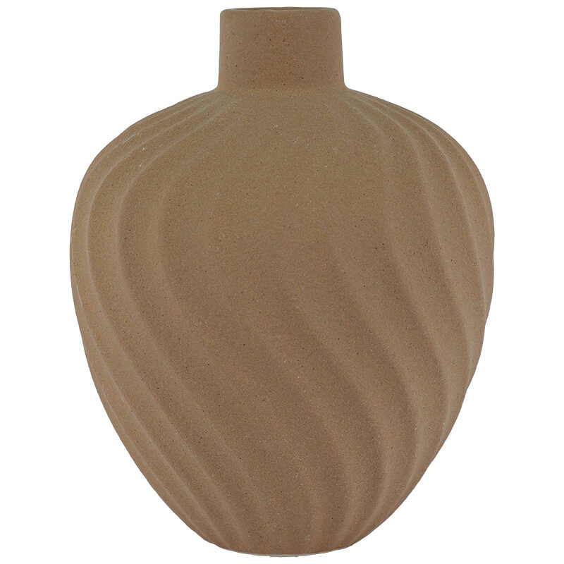 TERRACOTTA SWIRL VASE 18X14CM