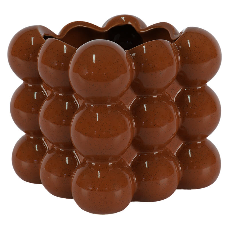 SQUARE CHOCOLATE BUBBLE VASE13X13 - Image 2