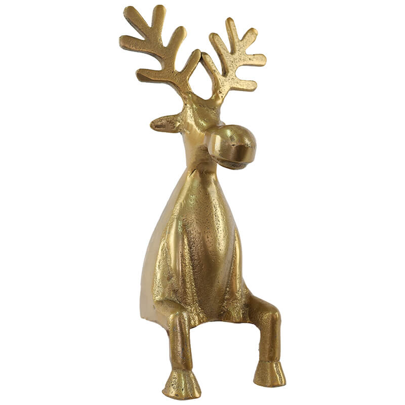 SITTING DEER ROUGH GOLD 20CM