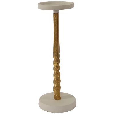 PILLAR CANDLE HOLDER GOLD/WHIT 31