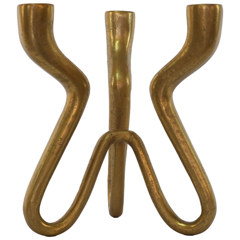 ROLDAN 3 LIGHT C/HOLDER GOLD 25CM