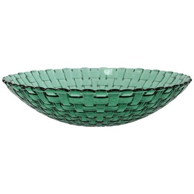 WEAVE GREEN BOWL 83MM H 321MM DIA