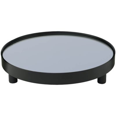 BLACK MIRROR TRAY 25CM DIA
