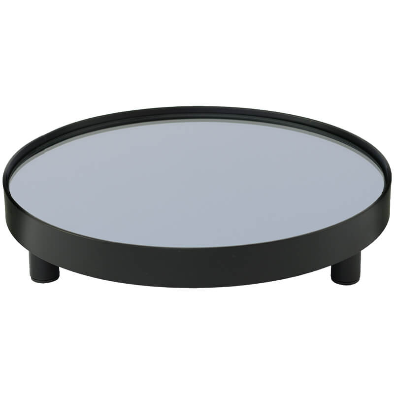 BLACK MIRROR TRAY 25CM DIA