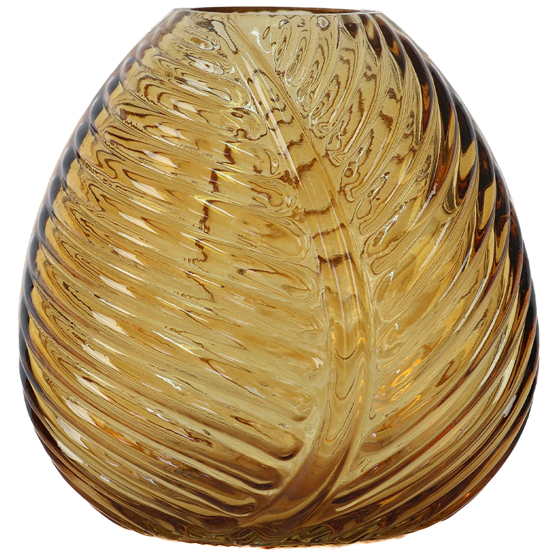 AMBER LEAF BUD VASE 12CM