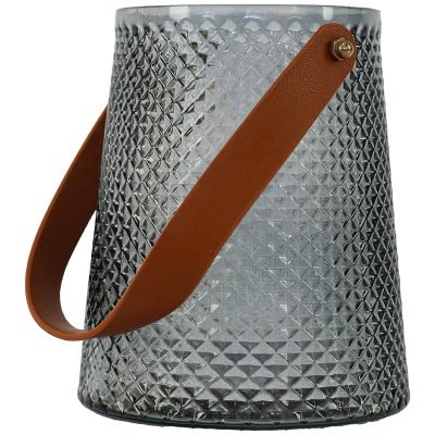 GREY MINI LANTERN 15X13CM