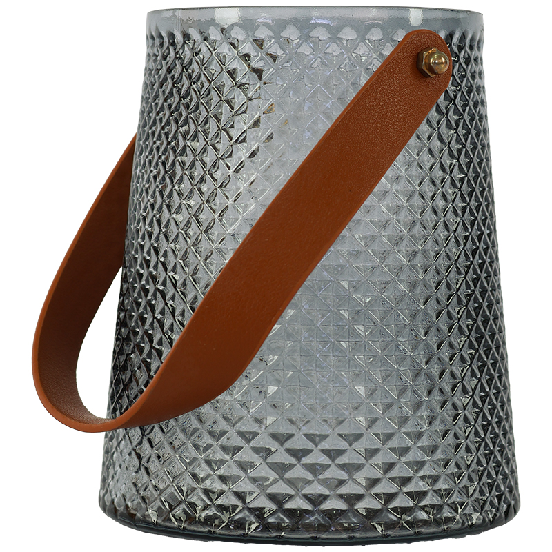GREY MINI LANTERN 15X13CM