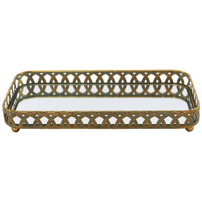 SUBALI TRAY 41X24X6CM MIRROR TOP