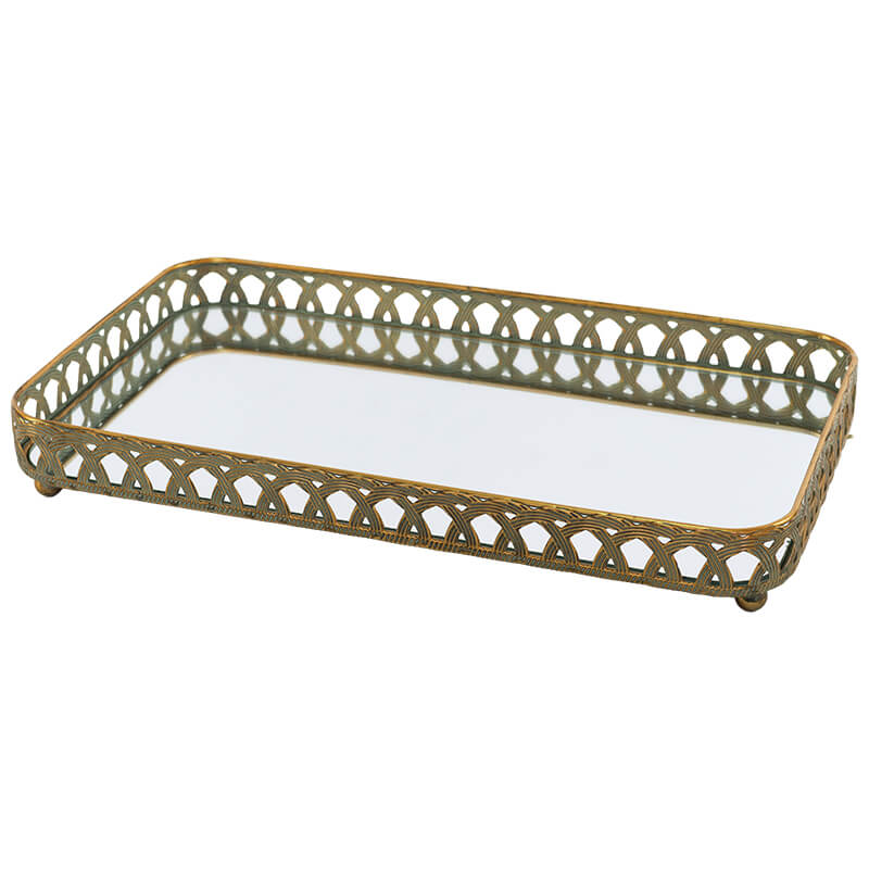 SUBALI TRAY 41X24X6CM MIRROR TOP - Image 2