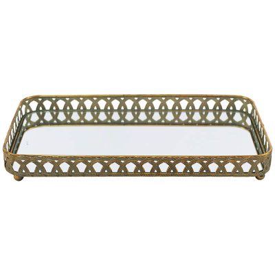 SUBALI TRAY 36X19X6CM MIRROR TOP