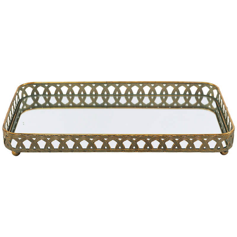 SUBALI TRAY 36X19X6CM MIRROR TOP