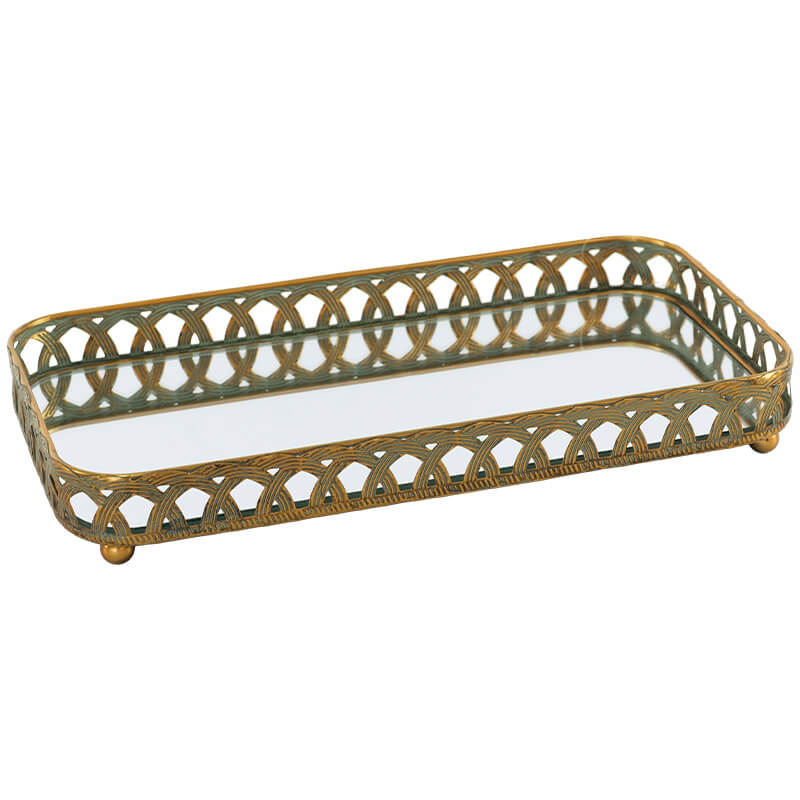SUBALI TRAY 36X19X6CM MIRROR TOP - Image 2