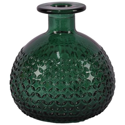 FOREST GREEN DIAMOND BUD VASE 12CM