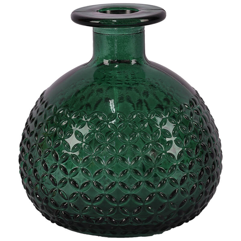 FOREST GREEN DIAMOND BUD VASE 12CM