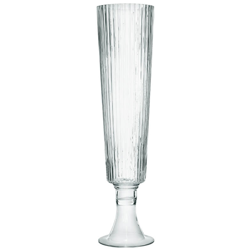 CLEAR FTD OPTIC CONE VASE 65CM