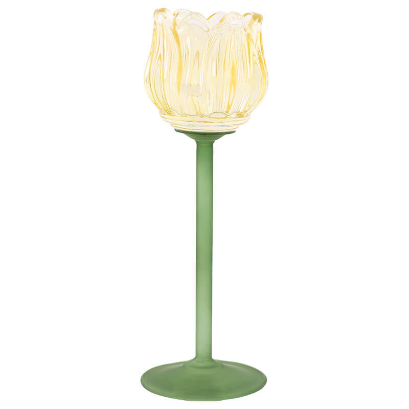 YELLOW TULIP CANDLE HOLDER 22CM - Image 2