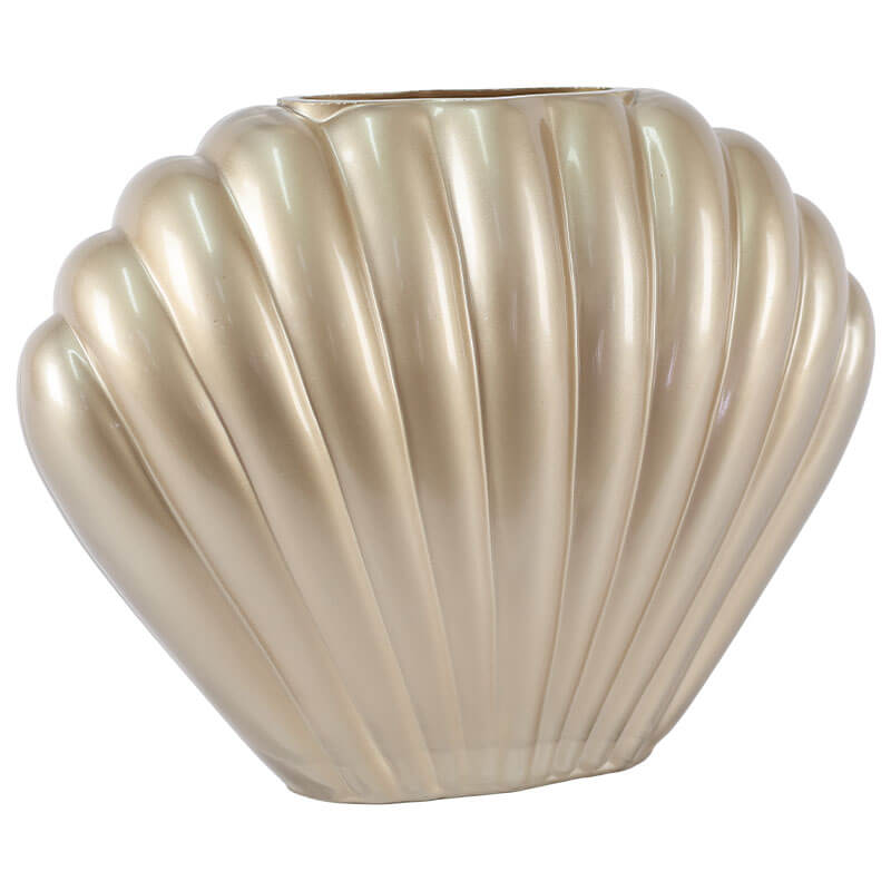 SHELL VASE 22CM METALIC CHAMPAGNE - Image 3