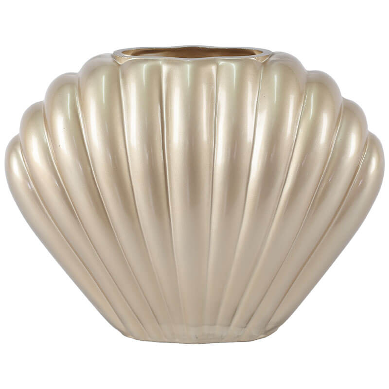 SHELL VASE 22CM METALIC CHAMPAGNE - Image 2