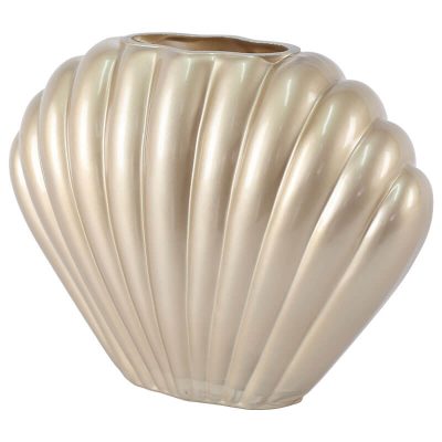 SHELL VASE 22CM METALIC CHAMPAGNE