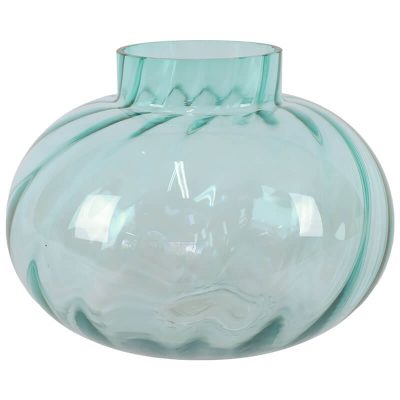 AQUA MARINE OPTIC VASE 18X25CM