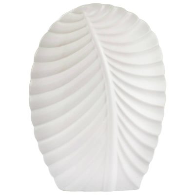 CATHY LEAF VASE MATT WHITE 39CM