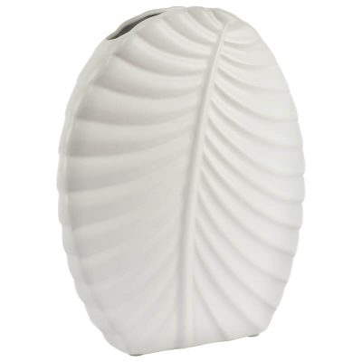 CATHY LEAF VASE MATT WHITE 31CM