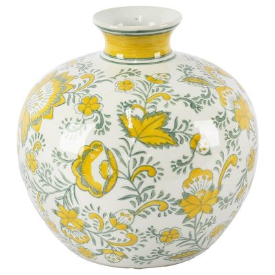 YELLOW GREEN VASE 20CM