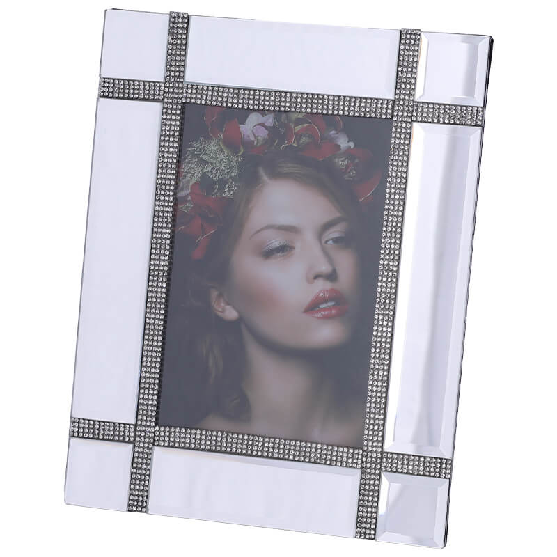 SILVER MIRROR PHOTO FRAME 23X18CM