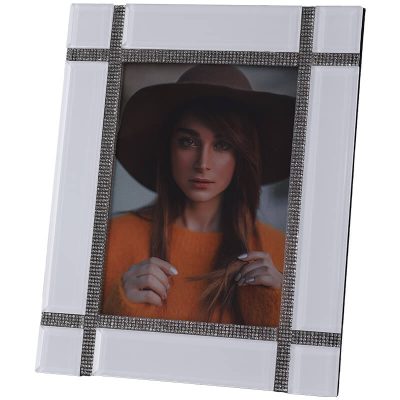 WHITE MIRROR PHOTO FRAME BEADS 23