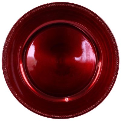 RED MELAMINE UNDERPLATE 33cm