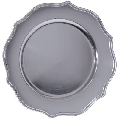 SCALLOPED SILVER UNDERPLATE 33CM