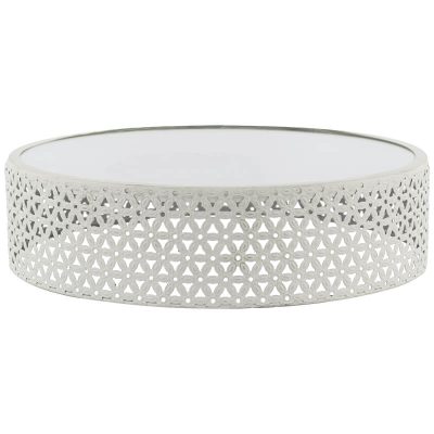 MATT WHITE MIRROR DECO STAND35X10