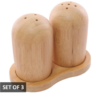 BAMBOO SALT/PEPPER SHAKER SET/2