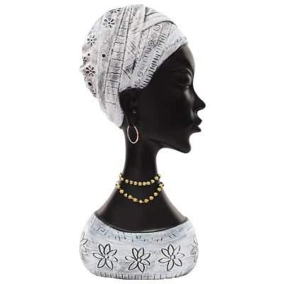 AFRICAN LADY WITH HEADSCREEN 29CM