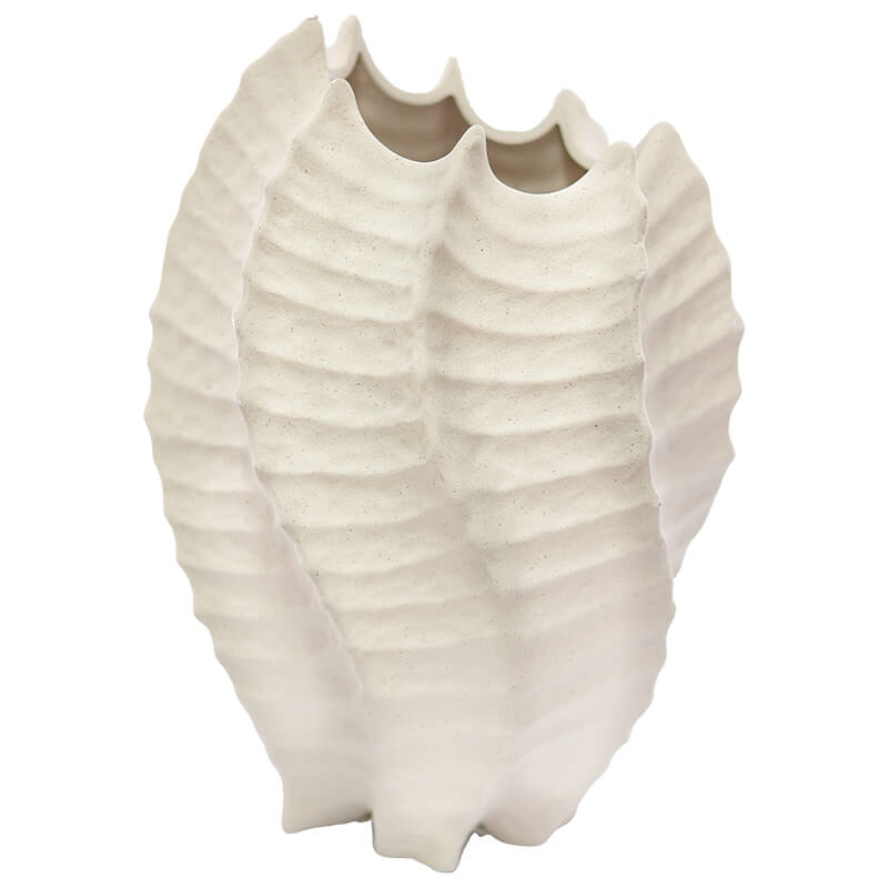 SHELL VASE 24CM CREAM