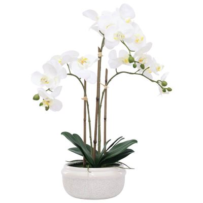 REAL TOUCH WHITE ORCHID IN POT 57
